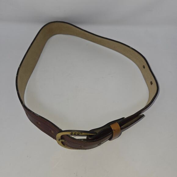 Vintage Lee Jeans Leather Children's Belt Pair Black Brown 28 Inch Slide Buckle - Picture 11 of 16